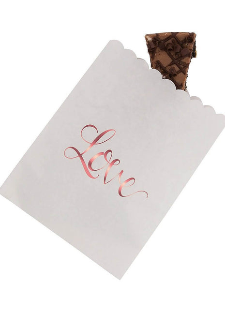 LOVE Rose Gold Foil Treat Bags - SKU:3L-13813634 - UPC:192073297705 - Party Expo