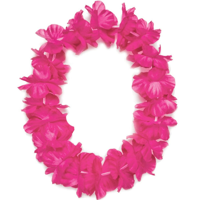 Luau - Pink Fabric Lei Headband - SKU:555965 - UPC:087205559656 - Party Expo