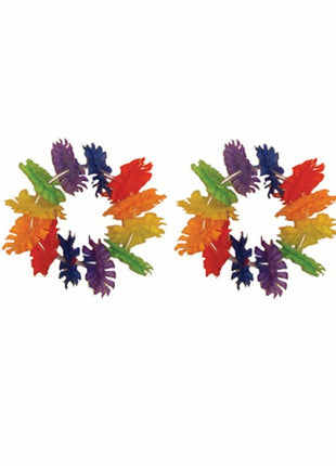 Luau - Rainbow Fabric Lei Bracelet - SKU:511808 - UPC:784717118080 - Party Expo