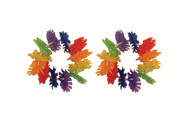 Luau - Rainbow Fabric Lei Bracelet - SKU:511808 - UPC:784717118080 - Party Expo