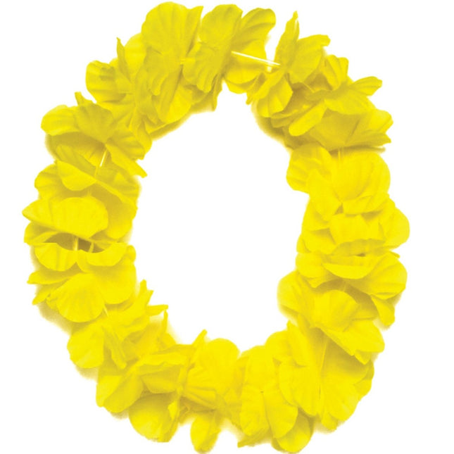 Luau - Yellow Fabric Lei Headband - SKU:555967 - UPC:087205559670 - Party Expo