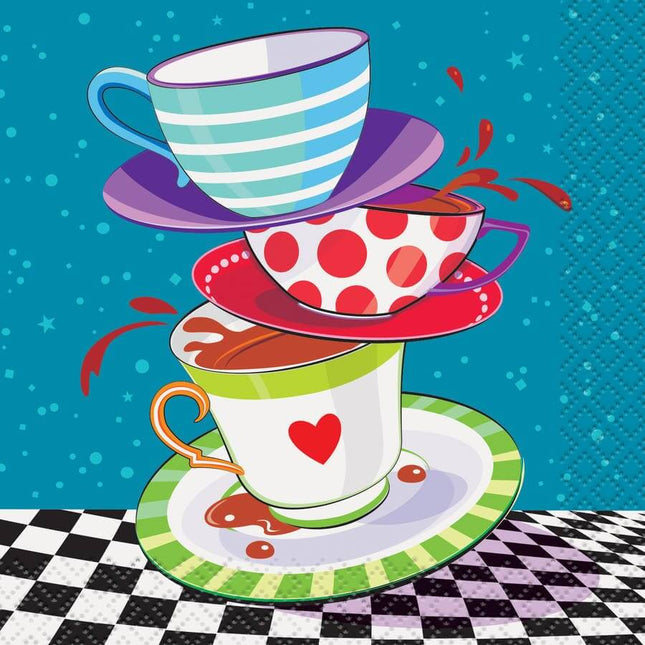 Mad Tea Party Beverage Napkins - SKU:49501 - UPC:011179495016 - Party Expo