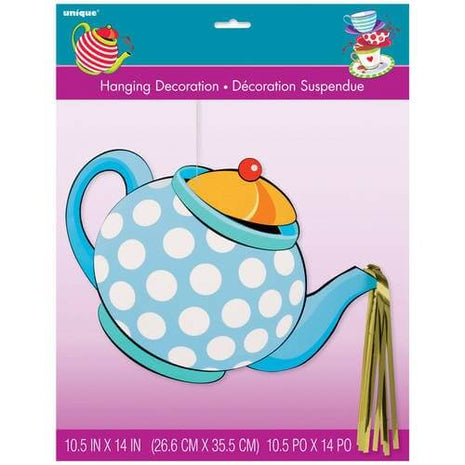 Mad Tea Party Hanging Teapot W/Foil - SKU:49518 - UPC:011179495184 - Party Expo