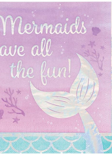 "Mermaid's Have All The Fun" Lunch Napkins (16ct) - SKU:336717 - UPC:039938568016 - Party Expo