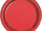 Metallic Red Foil Paper Plates, 7 in. 8ct - SKU:51654 - UPC:011179516544 - Party Expo