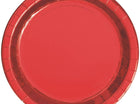 Metallic Red Foil Paper Plates, 9 in. 8ct - SKU:51655 - UPC:011179516551 - Party Expo