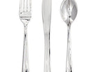 Metallic Silver Cutlery (24ct) - SKU:315132 - UPC:092352917532 - Party Expo