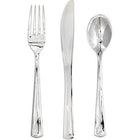 Metallic Silver Cutlery (24ct) - SKU:315132 - UPC:092352917532 - Party Expo