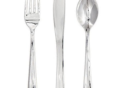 Metallic Silver Cutlery (24ct) - SKU:315132 - UPC:092352917532 - Party Expo