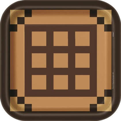 Minecraft - 9" Square Square Plates (8ct) - SKU:79405 - UPC:011179794058 - Party Expo