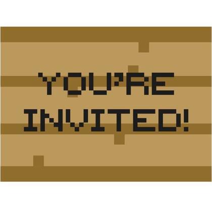 Minecraft - Invitations (8ct) - SKU:79414 - UPC:011179794140 - Party Expo