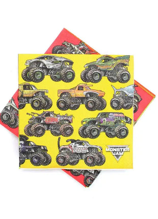 Monster Jam Beverage Napkins (Pack of 16) - SKU: - UPC:691027463635 - Party Expo