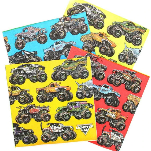 Monster Jam Beverage Napkins (Pack of 16) - SKU: - UPC:691027463635 - Party Expo