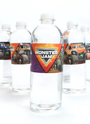 Monster Jam Water Bottle Labels (Pack of 16) - SKU: - UPC:691027463611 - Party Expo