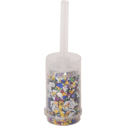 Multi-color Push-up Confetti Popper - SKU:63595 - UPC:011179635955 - Party Expo