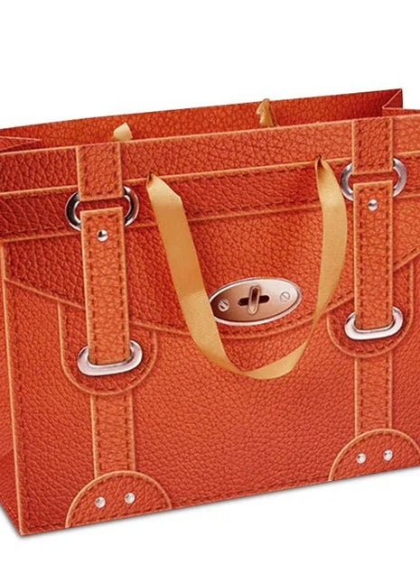 Orange Faux Leather Hand Bag - SKU: - UPC:220303430209 - Party Expo