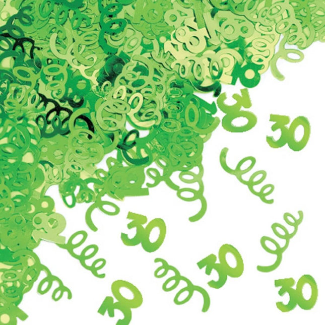 Paper Art Green Solid Print 30th Birthday Confetti - SKU:021434- - UPC:039938108106 - Party Expo