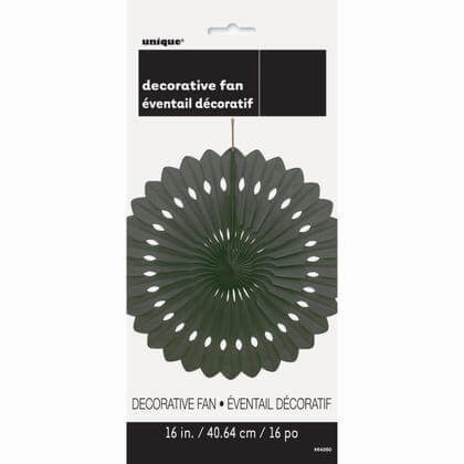 Paper Decorative Fan 16" Black - SKU:64260 - UPC:011179642601 - Party Expo