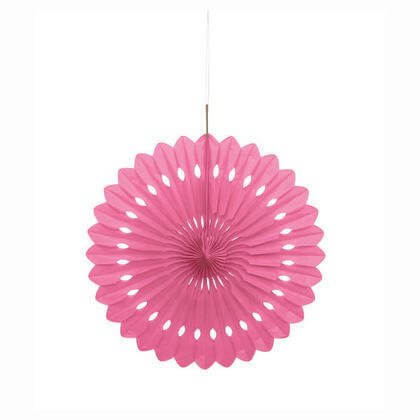 Paper Decorative Fan 16" Hot Pink - SKU:64262 - UPC:011179642625 - Party Expo