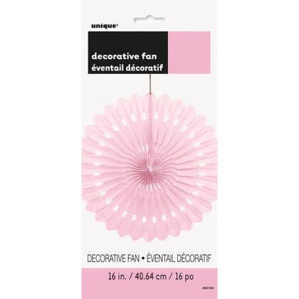 Paper Decorative Fan 16" Lovely Pink - SKU:63190 - UPC:011179631902 - Party Expo