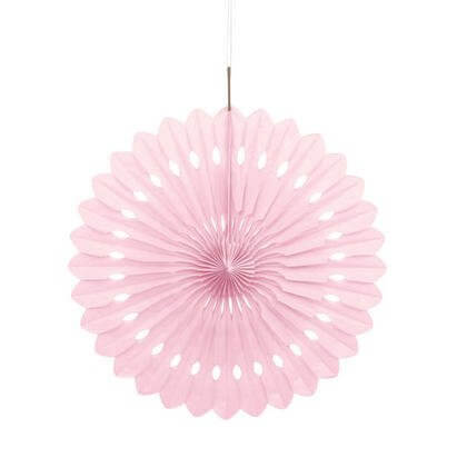 Paper Decorative Fan 16" Lovely Pink - SKU:63190 - UPC:011179631902 - Party Expo