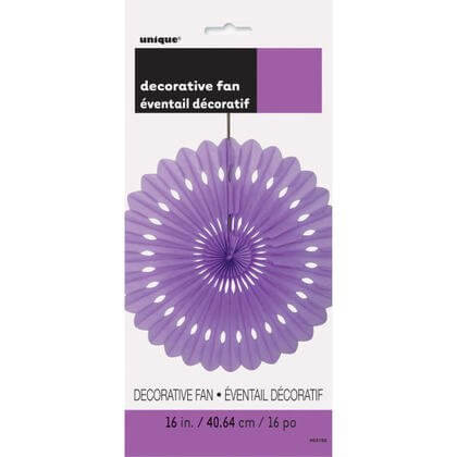 Paper Decorative Fan 16" Party Purple - SKU:63192 - UPC:011179631926 - Party Expo