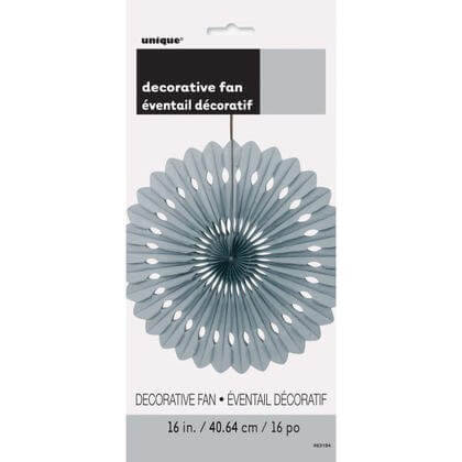 Paper Decorative Fan 16" Silver - SKU:63194 - UPC:011179631940 - Party Expo