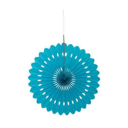 Paper Decorative Fan 16" Teal - SKU:63193 - UPC:011179631933 - Party Expo