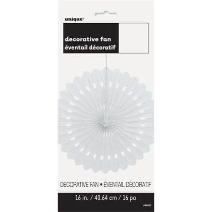 Paper Decorative Fan 16" White - SKU:64267 - UPC:011179642670 - Party Expo