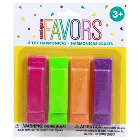 Party Favor Harmonicas (4ct) - SKU:84781 - UPC:011179847815 - Party Expo