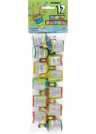 Party Poppers (12ct) - SKU:90261 - UPC:011179902613 - Party Expo