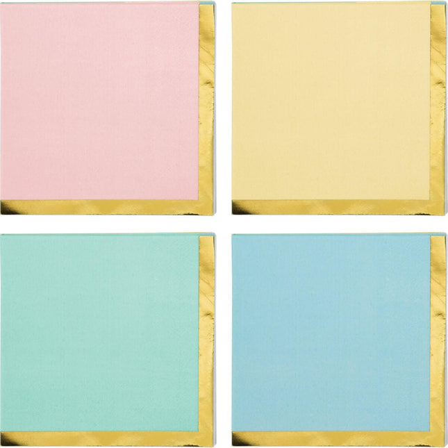 Pastel Celebrations Beverage Napkins (16ct) - SKU:346321 - UPC:039938718305 - Party Expo