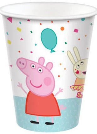 Peppa Pig - 9oz Confetti Party Paper Cups (8ct) - SKU:582626 - UPC:192937177297 - Party Expo