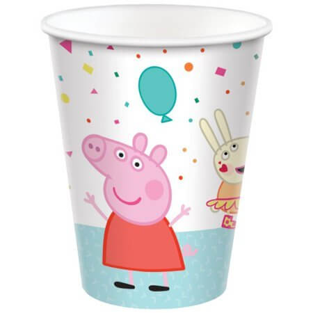 Peppa Pig - 9oz Confetti Party Paper Cups (8ct) - SKU:582626 - UPC:192937177297 - Party Expo