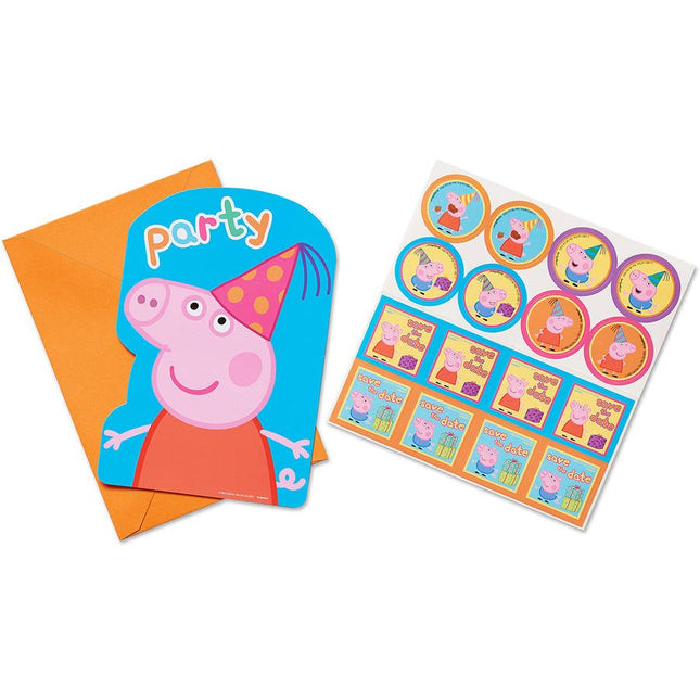 Peppa Pig - Invitations (8ct) - SKU:491499 - UPC:013051565336 - Party Expo