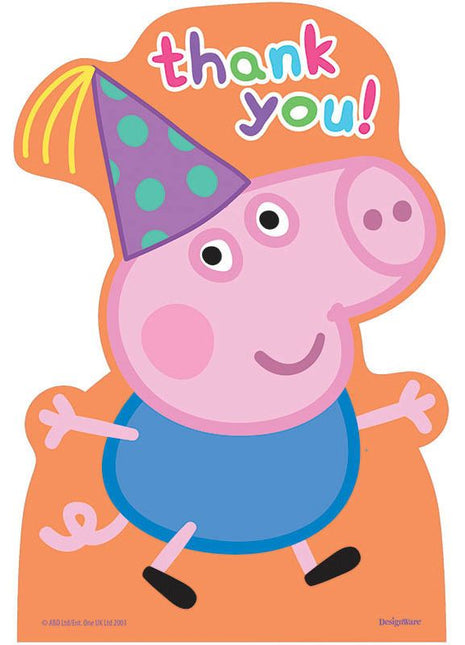 Peppa Pig - Thank You Cards (8ct) - SKU:481499 - UPC:013051566388 - Party Expo