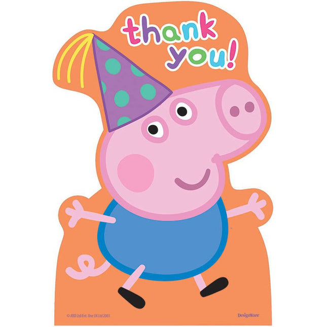 Peppa Pig - Thank You Cards (8ct) - SKU:481499 - UPC:013051566388 - Party Expo