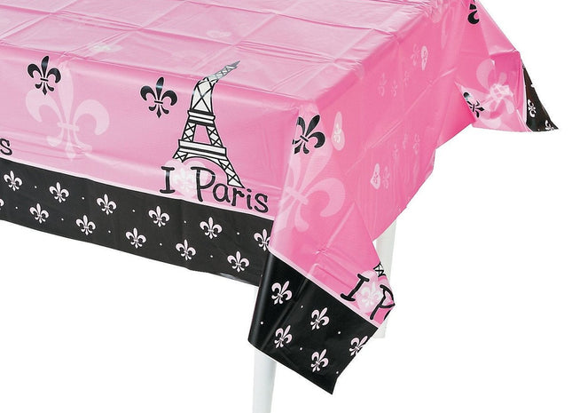 Perfectly Paris Plastic Tablecover - SKU: - UPC:886102974988 - Party Expo