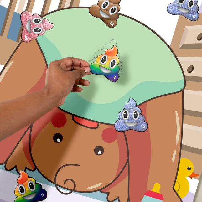 Pin The Poopie On The Diaper Game - Brown - SKU:BRPPD10122 - UPC:850041484167 - Party Expo