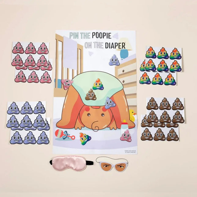 Pin The Poopie On The Diaper Game - Brown - SKU:BRPPD10122 - UPC:850041484167 - Party Expo