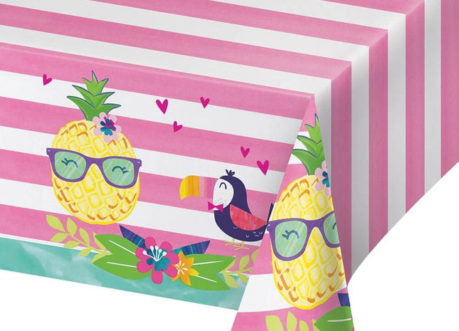 Pineapple N Friends - Plastic Tablecover - SKU:332426 - UPC:039938511326 - Party Expo