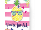 Pineapple N Friends - 'You're Invited' Fold-over Invitations - SKU:332427 - UPC:039938511333 - Party Expo