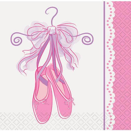 Pink Ballerina Beverage Napkins (16ct) - SKU:49481 - UPC:011179494811 - Party Expo
