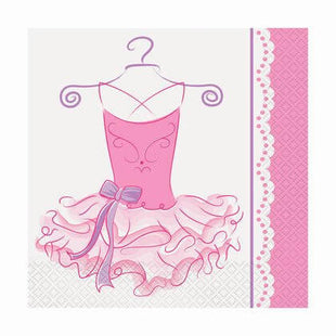 Pink Ballerina Party Lunch Napkins (16ct) - SKU:49482 - UPC:011179494828 - Party Expo