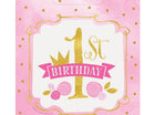 Pink & Gold 1st Birthday Loot Bags (8ct) - SKU:58163 - UPC:011179581634 - Party Expo
