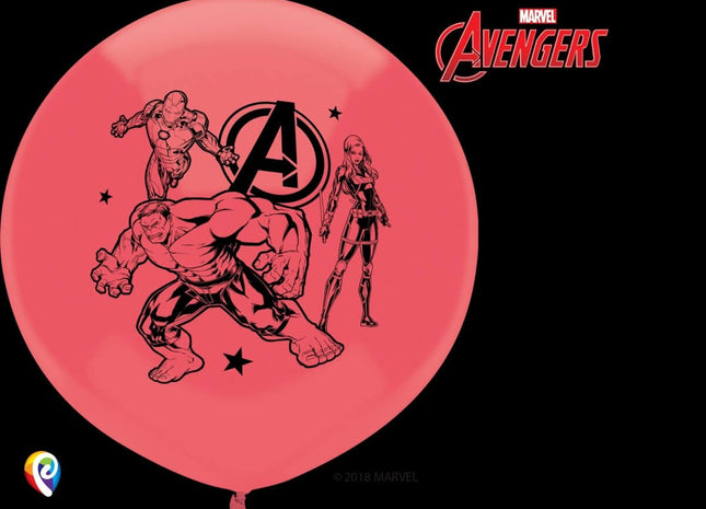Pioneer - 17" Watermelon Red Avengers Latex Balloons (3ct) - SKU:57731 - UPC:071444577311 - Party Expo