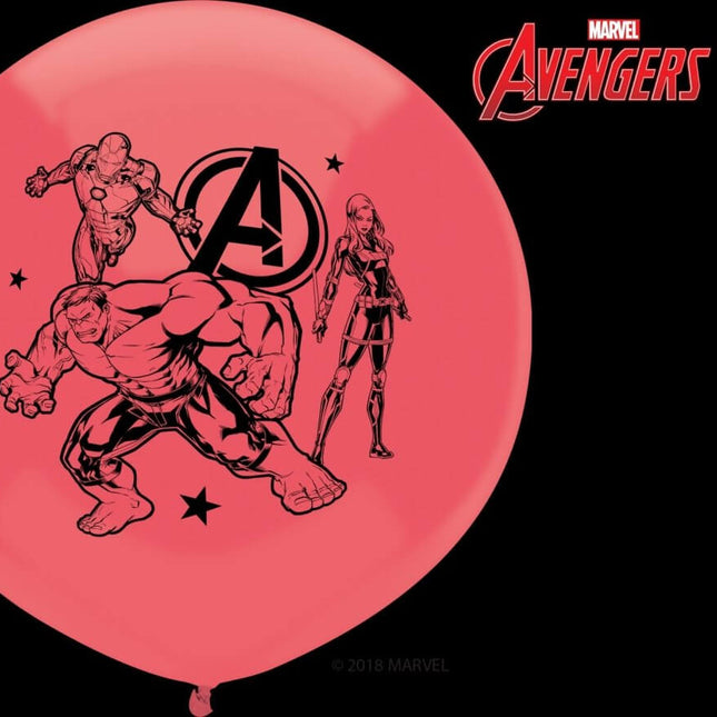 Pioneer - 17" Watermelon Red Avengers Latex Balloons (3ct) - SKU:57731 - UPC:071444577311 - Party Expo