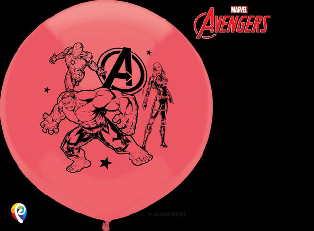 Pioneer - 17" Watermelon Red Avengers Latex Balloons (3ct) - SKU:57731 - UPC:071444577311 - Party Expo
