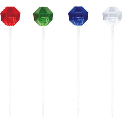 Plastic Diamond Assorted Translucent Picks - Party Expo