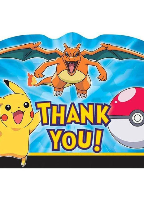 Pokémon - Thank You Note Postcards - SKU:481844 - UPC:013051495879 - Party Expo